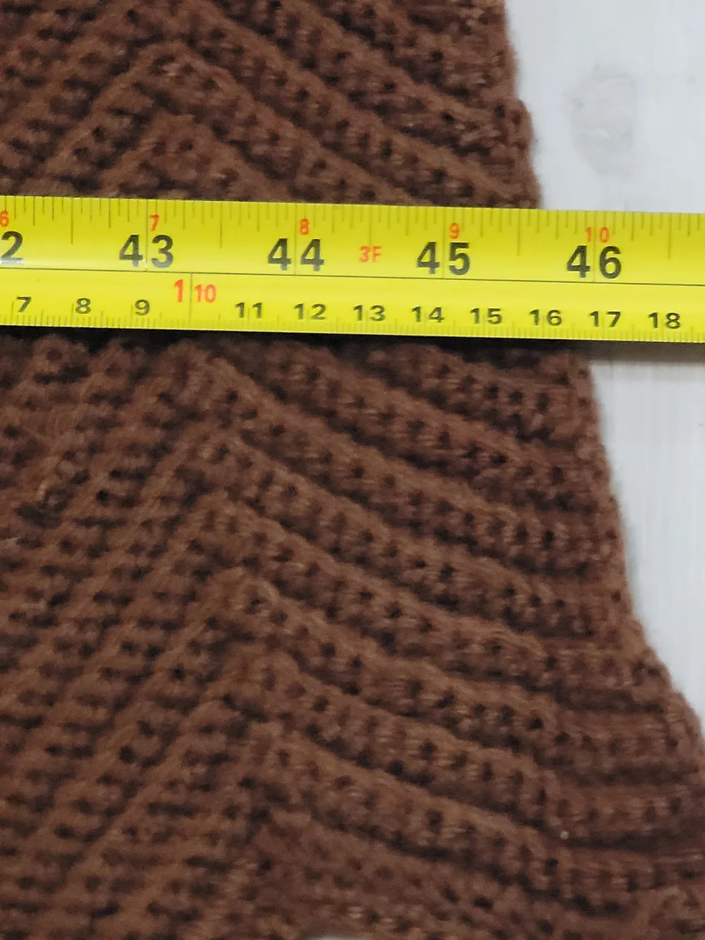 Vintage Handmade Crochet Chevron Ripple Brown And Tan Afghan Blanket 66 x 45